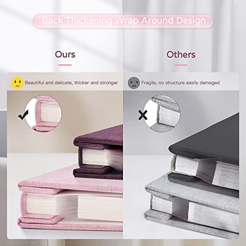 Popotop Large Photo Album Self Adhesive 4x6 5x7 8x10 Scrapbook Album DIY Picture Book,Gifts for Mom,Family Baby and Wedding,with Metal Pen and Plastic Board - color: Pink, size: 11.5"x10.6"40pages