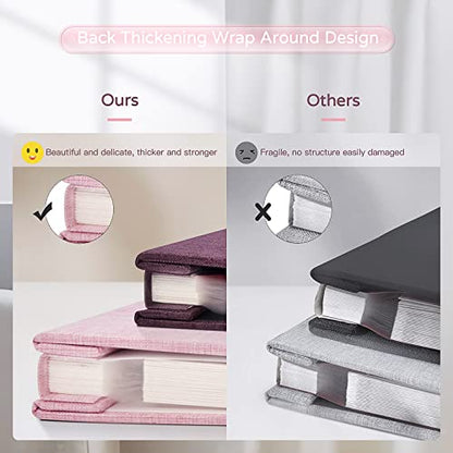 Popotop Large Photo Album Self Adhesive 4x6 5x7 8x10 Scrapbook Album DIY Picture Book,Gifts for Mom,Family Baby and Wedding,with Metal Pen and Plastic Board - color: Pink, size: 11.5"x10.6"40pages