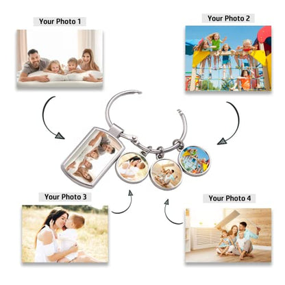 Double Sided Custom Keychain With Picture Alloy Color Printing Personalized Photo Keychain Customizable Text Gifts - color: C-4 Photo