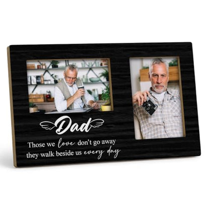 Dad Memorial Double Picture Frame 4x6, Memorial Two Photo Frame - color: color-7
