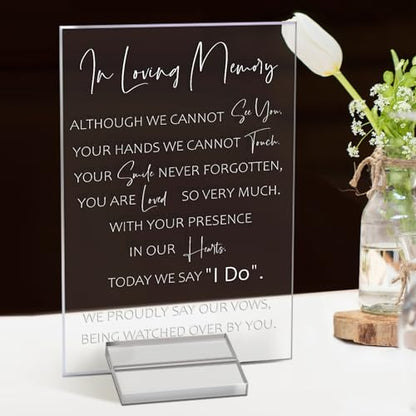 Chunful in Loving Memory Wedding Memorial Table Sign for Wedding,Bright - style: Bright