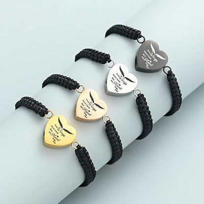 Imrsanl Heart Cremation Bracelet for Ashes Memorial Urn Jewelry - color: Rope Customize
