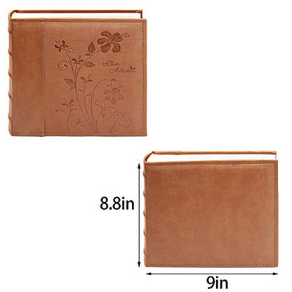 Photo Album holds 4x6 200 Horizontal Pictures with Memo Space (Brown) - color: Brown