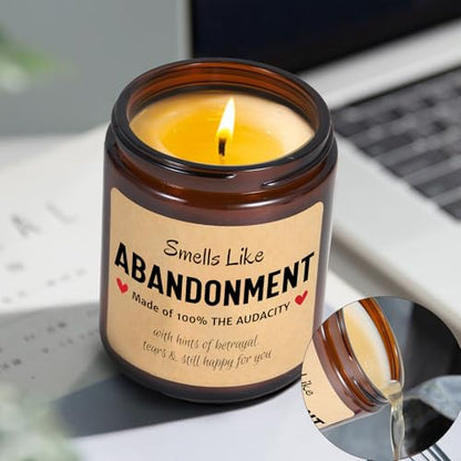 Smells Like Abandonment Candle, Moving Away Gift, Coworker Goodbye Gifts - color: Smells Like Abandonment