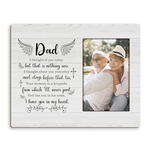 Memorial Gifts for Loss of Dad Picture Frame 4x6, Bereavement Sympathy Remembrance Gifts for Loss of Dad, In Memory of Father Picture Photo Frames for Tabletop Desk Decor