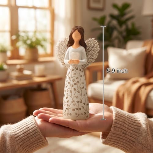 5.9" Sympathy Angel Figurine Remembrance Gift for Loss of Loved One | Remembrance Gift, For Loss of Loved One - color: White03