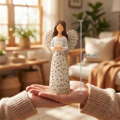 5.9" Sympathy Angel Figurine Remembrance Gift for Loss of Loved One | Remembrance Gift, For Loss of Loved One - color: White03