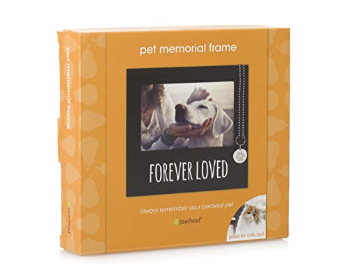 Pearhead Forever Loved Pet Keepsake Picture Frame, Photo Frame for Pet Owners and Dog Lovers, Ideal Memorial Gift for Loss of Dog and Pet Remembrance, Wall Mount And Tabletop Frame, Black | Picture Frame for Pet Owners, Ideal Memorial Gift for Loss of Dog