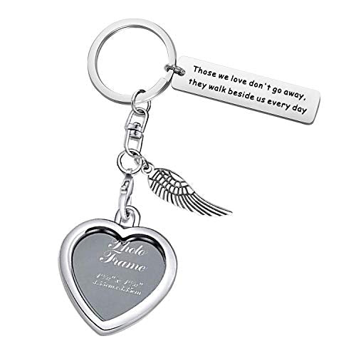 AKTAP Photo Frame Keychain Memorial Gifts Those We Love Don't Go Away Picture Frame Keyring - color: Photo Heart Keychain