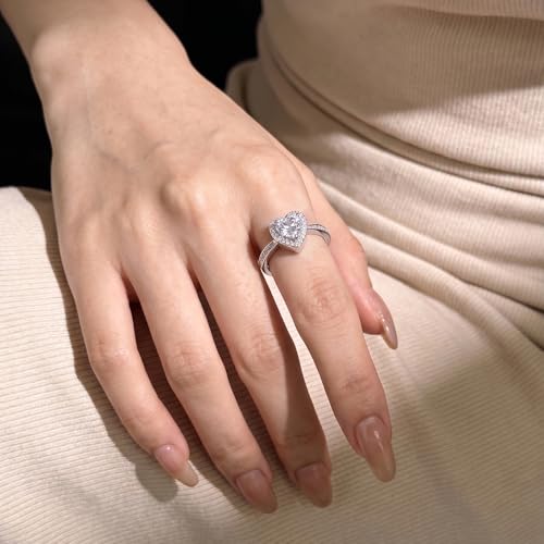BEILIN Heart Urn Ring 925 Sterling Silver Cremation Urn Rings for Women