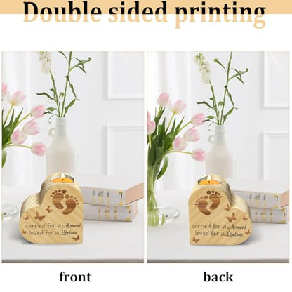 Sympathy Gifts for Loss of Loved One, Miscarriage Gifts for Mothers, Carried for a Moment Wooden Candle Holder, Bereavement Gifts for Loss of Baby Candle Holder Keepsake, Double Sided Printing