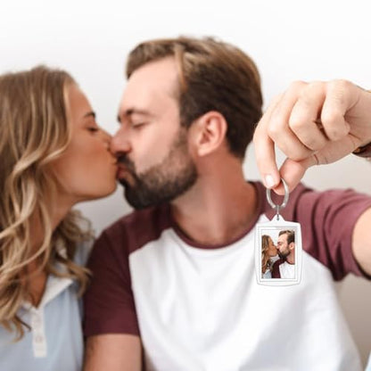15/20 Pack Acrylic Photo Frame Keychain, Personalized Customizable Keychains, Clear Picture Keychain as Gift - color: 2.16"x 1.57"(20pack)