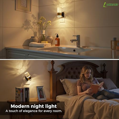 L LOHAS LED Night Light, Modern Night Lights Plug into Wall 3000K Soft Warm - color: Gold Ring-3000K Chips, size: 1 Pack