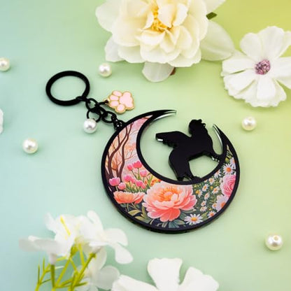 Dog Memorial Gifts for Loss of Dog Angel on Moon | Sympathy Gift Pet Memorial Gifts for Dog Bereavement Condolences Gift for Loss Dogs Bereavement Keychain