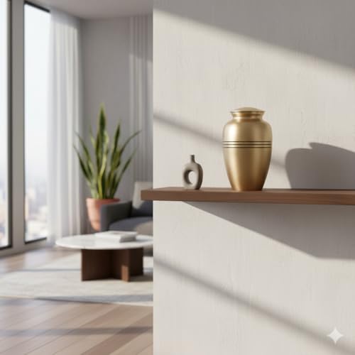 Dignity Gold Large Cremation Urn | Unique Brushed Gold Finish | Large - color: Gold, size: Large