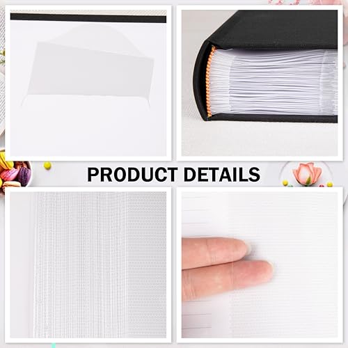 Aevdor 8x10 Photo Album, 100 Pockets, Linen Cover, Writing Space, Black | Fits 8x10 Photos, Graphic Designs, Watercolors and Drawings, Doubles as an Art Portfolio - color: Linen Black