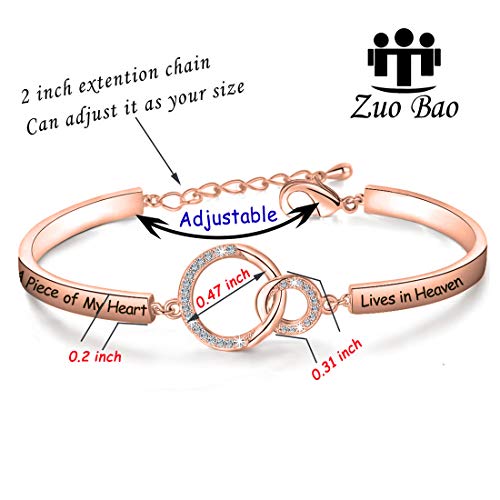 Zuo Bao Memorial Jewelry Sympathy Gift A Piece of My Heart Lives In Heaven Bracelet Loss Jewelry Gift - color: A Piece of My Heart RG