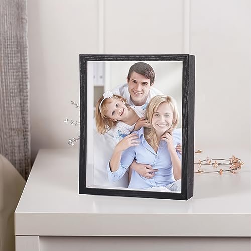 Shadow Box Frame 8x10 - 3 Pack Wood Deep Shadowbox with Glass | Shadow Boxes Display Cases Suitable for Photos, Dried Flowers, Handicrafts Picture Frames for Wall (Black) - size: 8x10-3pcs-black