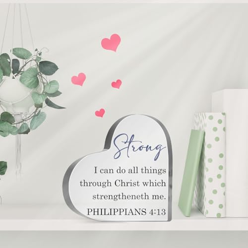Christian Plaque Sign, Inspirational Religious Birthday Gifts, Bible Verse Gifts for Women, Christian Gifts for Family Sister Friend Mom, Faith Based Decorative Paperweight Accessories - style: Christian 03