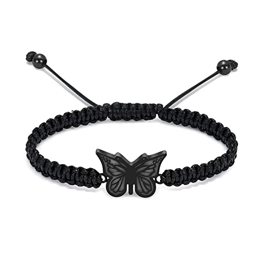zeqingjw Butterfly Urn Bracelet for Ashes for Women Men - color: Black
