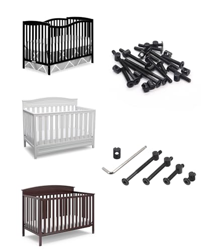 Crib Screws Hardware Replacement Kit - 16 Set Baby Bed Frame Bolts,Barrel Nuts&Wooden Dowel Pins Set - M6x16/40/60/80 mm Hex Drive Socket Cap Screws Nuts for Beds Headboards Chairs Furniture