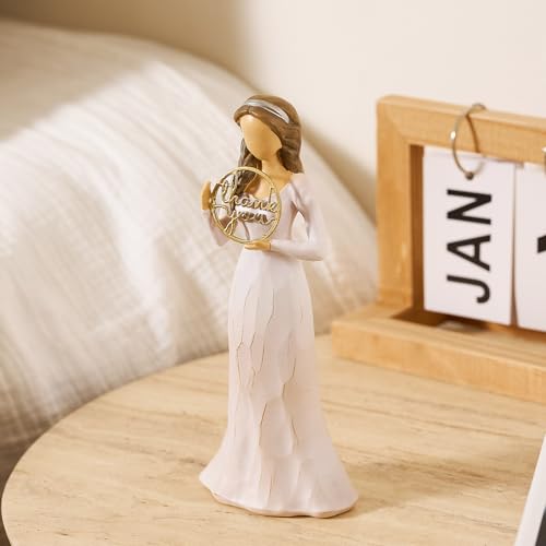NAN ZAI NAN FANG Thank You Gifts for Women Friends Coworkers | Love You Mom Volunteer Pastor Teacher Appreciation Gifts 6.7" Resin Sculpted Hand-Painted Figurines Home Decor - style: Thank You