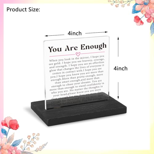Encouragement Gifts for Women, Get well Soon Gifts for Women, Motivation Gift for Woman, Modern Transparent Acrylic Desk Plaque with Inspirational Quotes, 10 x 10 x 1.5 cm,XXY120 - style: Woman