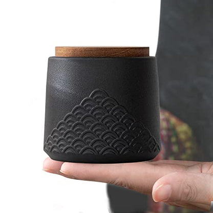 NSOnline Black Small Urn Ashes Keepsake Ceramic 4.3 in high 30 Cubic inches