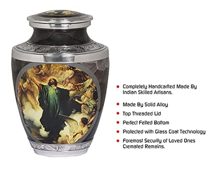BOLD & DIVINE Love of Jesus Cremation Urn |Human Ashes Adult Memorial urn, Burial, Funeral Cremation Urns | 200 Cubic Inches, Adult/Large. - color: Love of Jesus