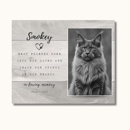 Cat Memorial Gift – Personalized Pet Photo Frame, Custom Cat Loss Keepsake, Cat Remembrance Plaque, Pet Sympathy Gift for Cat Lovers (B) - style: B