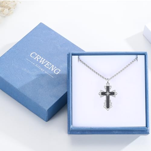 925 Sterling Silver Celtic Cross Urn Necklace for Ashes | Memorial Keepsake Cremation Catholic Jewelry for Men Women - color: Silver-H