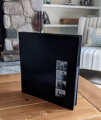 2x6 Photo Strip Album, Black Cover White Pages, 2 Gel Pens - color: B&W, size: 1