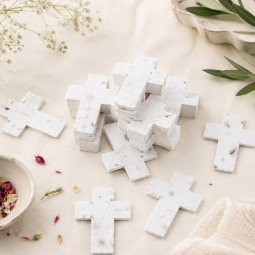 50 PCS Cross Shaped Handmade Flower Petal Papers for Wedding Guests Favors