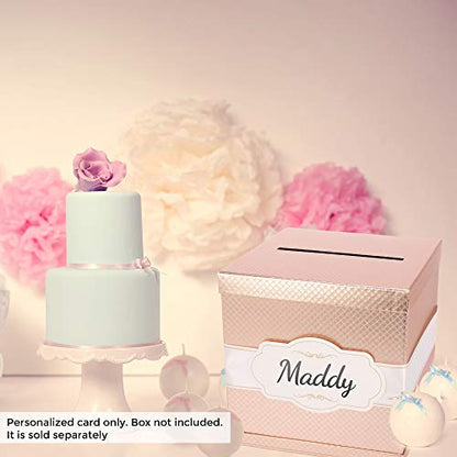 Merry Expressions Personalized Custom Printed Label (Without Box) - Gold or Silver Foil - Made Graduation & Wedding Card Box Comes Adhesive Strips on the Back - color: Personalized Label Only