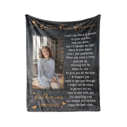 Vsmoedb Custom Memorial Blanket with Pictures for Loss of Loved One - color: Select11