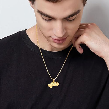 Imrsanl Cremation Jewelry Pick Up Truck Urn Necklace | Memorial Pendant Keepsake, Ashes Necklace for Men Women, Loved Ones Ash Holder - color: Gold