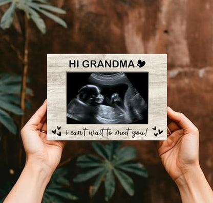Grandma, I Can't Wait to Meet You Baby Sonogram Picture Frame, Baby Ultrasound Photo Frame Gifts for New Grandma, Gifts from Grandkids, 4x6 inch Photo - style: Grandma, I Can't Wait to Meet You