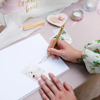 Mr&MrsGifts Elegant Wedding Guest Book Hard Cover Guest Sign in Book,Flower | Guest Book Wedding Reception,Bridal Shower Gifts,Wedding Gifts - color: Flower