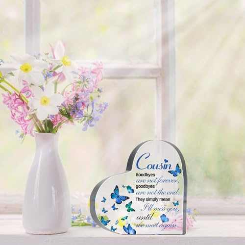 Sympathy Memorial Gifts for Loss of Cousin, Loss of Cousin Sympathy Gifts, Bereavement Condolences Grief Gifts, Funeral Memorial Decor Sign, Remembrance Plaque for Loss Cousin - style: Cousin