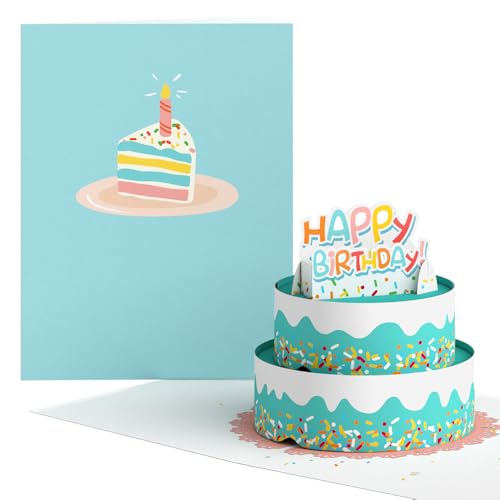 Lovepop Happy Birthday Fun Sprinkles Cake Pop-Up Card with Envelope | Paperpop Card 4.5x5.9; 3D Colorful Dessert Greeting Card for Women, Men, Kids, Daughter, Son, Mom, Dad, Husband, Wife - color: Happy Birthday Fun Sprinkles Cake
