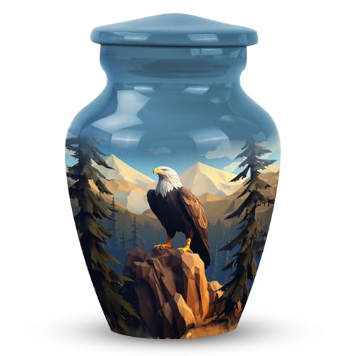 Eagle Funeral Urns for Adult Ashes Women & Men - Small Keepsake Urn for Human Ashes Adult Male & Female - Mini Urns 3 Inch 1 Pcs - color: Memorial Eagle Ashes
