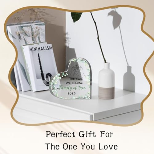 Newborn Gifts for Women Men, Heartwarming Newborn Keepsake for Mom Dad New Parents, 2026 Pregnancy Announcement Keepsake Plaque Desk Shelf Nursery Sign - style: Family of tree