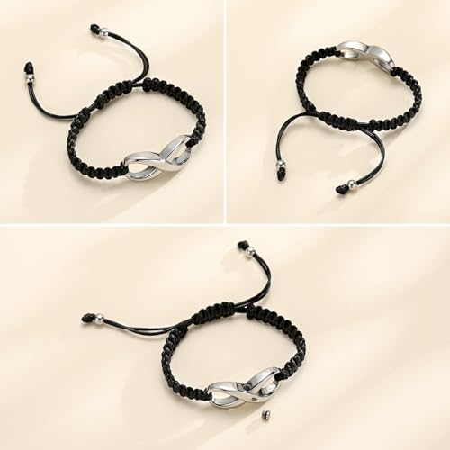 Minicremation Cremation Bracelet for Ashes Infinity Memorial Jewelry Urn Bracelet Braided Rope Adjustable Keepsake Bangle for Women Men - color: Customize