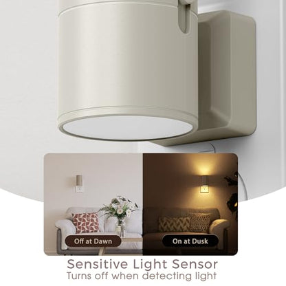 Night Lights Plug into Wall, Modern LED Night Light Plug in | Dusk to Dawn Sensor, Soft White 3000K, 0-100LM Adjustable Brightness, Dimmable NightLights, Hallway, Bedroom, Stairway 2 Pack - color: Cement dust-3000K, size: 2 Pack
