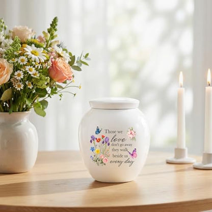 Dletay Small Urns for Human Ashes Keepsake Burial Mini Cremation Urn for Ashes Flower Memorials Decorative Caskets for Female Male