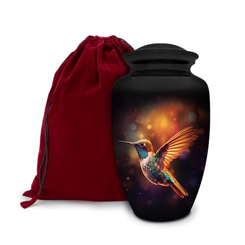 Honorary Memorial Urn - Urns for Human Ashes Adult - Hummingbird Memorial Urns for Human Ashes - Decorative Urns - Cremation Urn for Adult Ashes - 200LB Urn with Bag - color: Hummingbird, size: 1 Large Urn