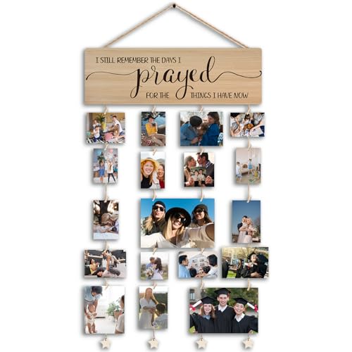 Christian Family Picture Frame,Family Photo Frame Gifts | Faith Love Family Picture With Wood Frames Wall Decor,Reunion Hanging Photo Display,Faith Based Gift - color: Prayed