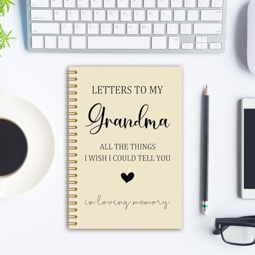 Grandma Memorial Gifts Spiral Notebook Journal, Sympathy Bereavement Gifts for Loss of Grandmother Notebook, Letters to My Grandma in Loving Memory Journal, 5.5x8.3 Inches - style: grandma