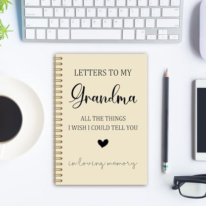 Grandma Memorial Gifts Spiral Notebook Journal, Sympathy Bereavement Gifts for Loss of Grandmother Notebook, Letters to My Grandma in Loving Memory Journal, 5.5x8.3 Inches - style: grandma