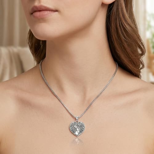Urn Necklace for Ashes Blue opal Cremation Necklace Keepsake Memory Jewelry for Ashes of Loved Ones Keepsake - style: Bunny urn